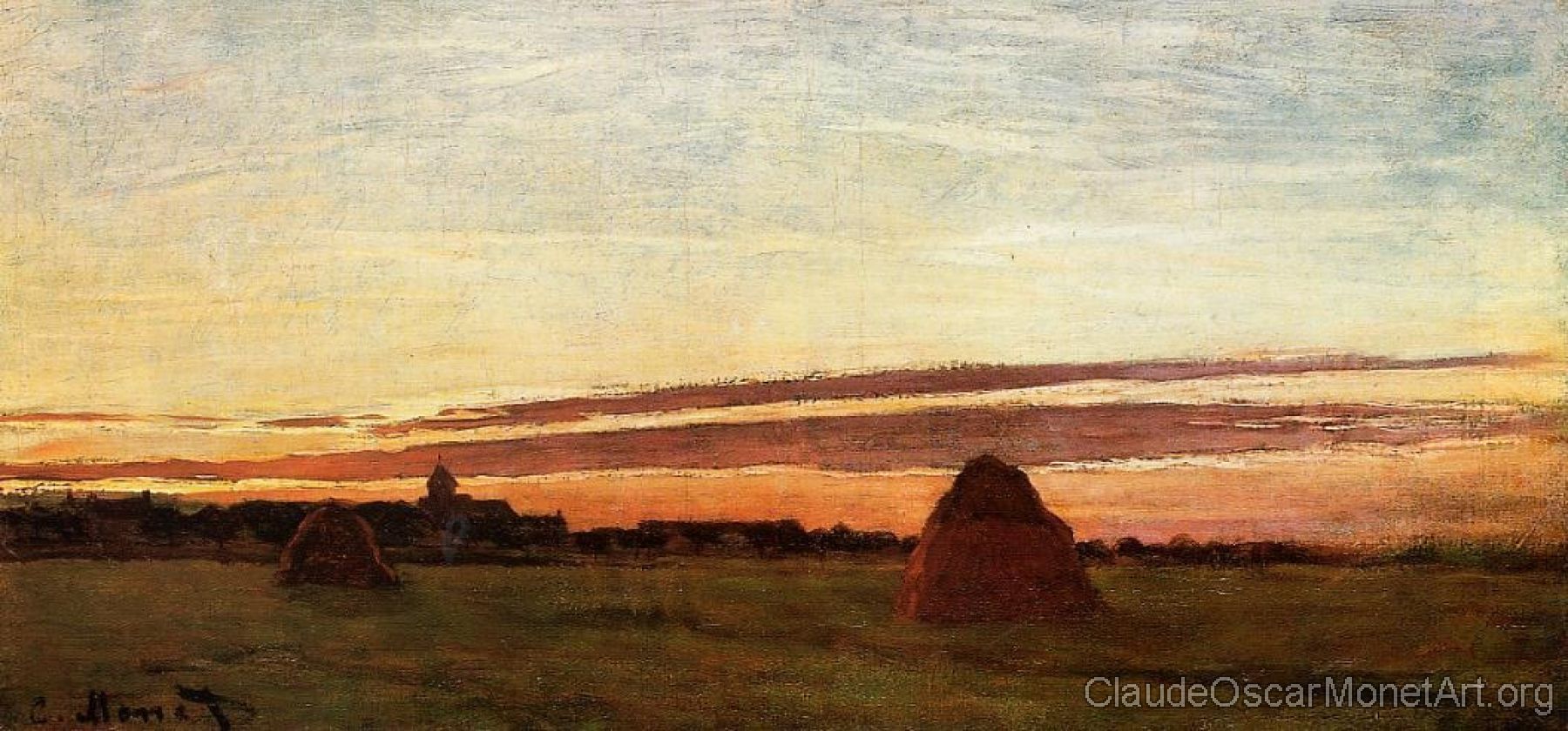 Grainstacks at Chailly at Sunrise